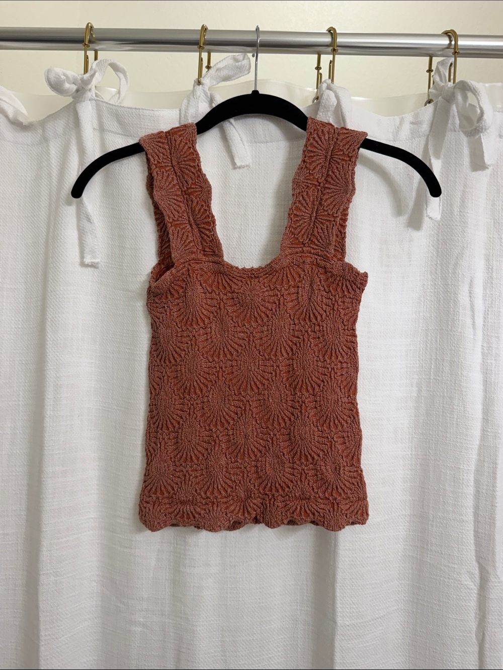 Free People Square-Neck Tank Top - Rust